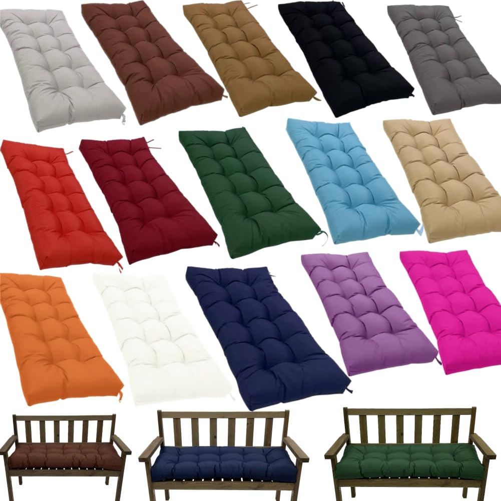 psmacra Bench Cushions for Indoor Furniture,Tufted Patio Bench Seat Cushion, Swing Seat Cushion,Garden Loveseat Cushions,Outdoor Cushions for Lounger Garden Furniture Patio (Wine Red, 43.3x19.7)