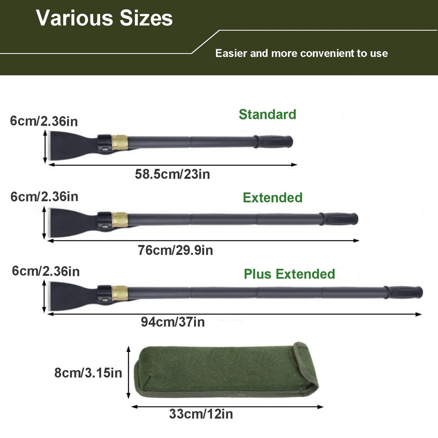 TENSURELIN Folding Pickaxe Hoe for Digging, Multi-Function Detachable, Garden Hoe Long Handle with Two Extension rods, Great for Loosing Soil, Camping Shovel for Outdoors