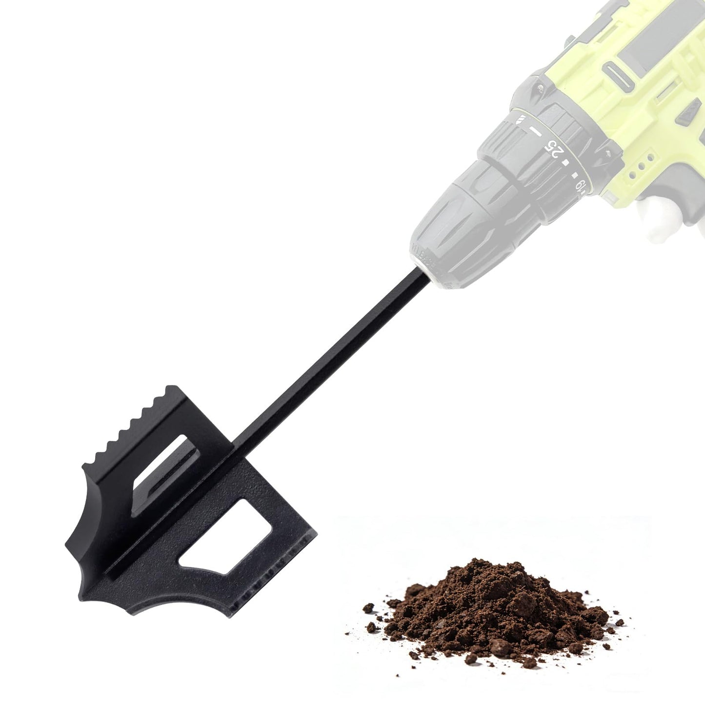 4-in-1 Soil Cultivator Garden Handheld Drill Tiller Attachment, Loosener Tool and Soil Digger for Planter Boxes and Raised Garden Beds, Planter Auger Compatible with 3/8" Hex Drive Drill