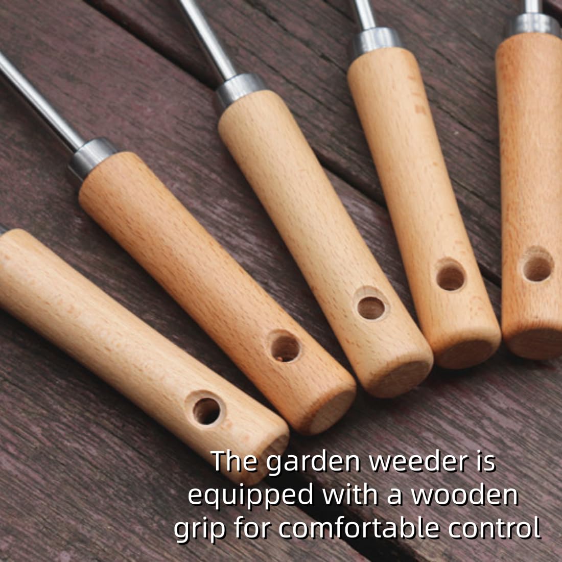 L-Shaped Stainless Steel Crevice Weeding Tool, 2026 New Sidewalk Weed Remover Tool, Ergonomic Beech Handle, for Garden Lawn Yard Patio Terrace Paving Moss Garden Tool (#A)