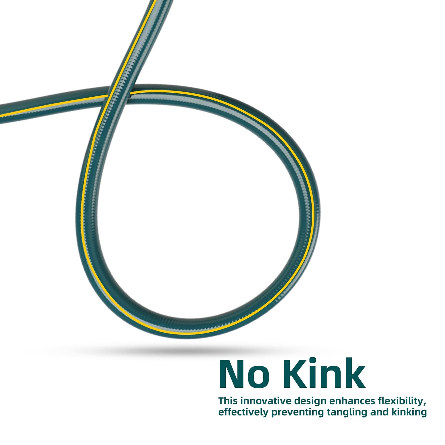 Solution4Patio Homes Green Garden Hose 3/4 in. x 25 ft. -Kink Free, No Leaking, Male/Female Fittings -Heavy Duty Durable Flexible Lightweight Water Pipe -Brass Aluminum Ends for Household & Commercial