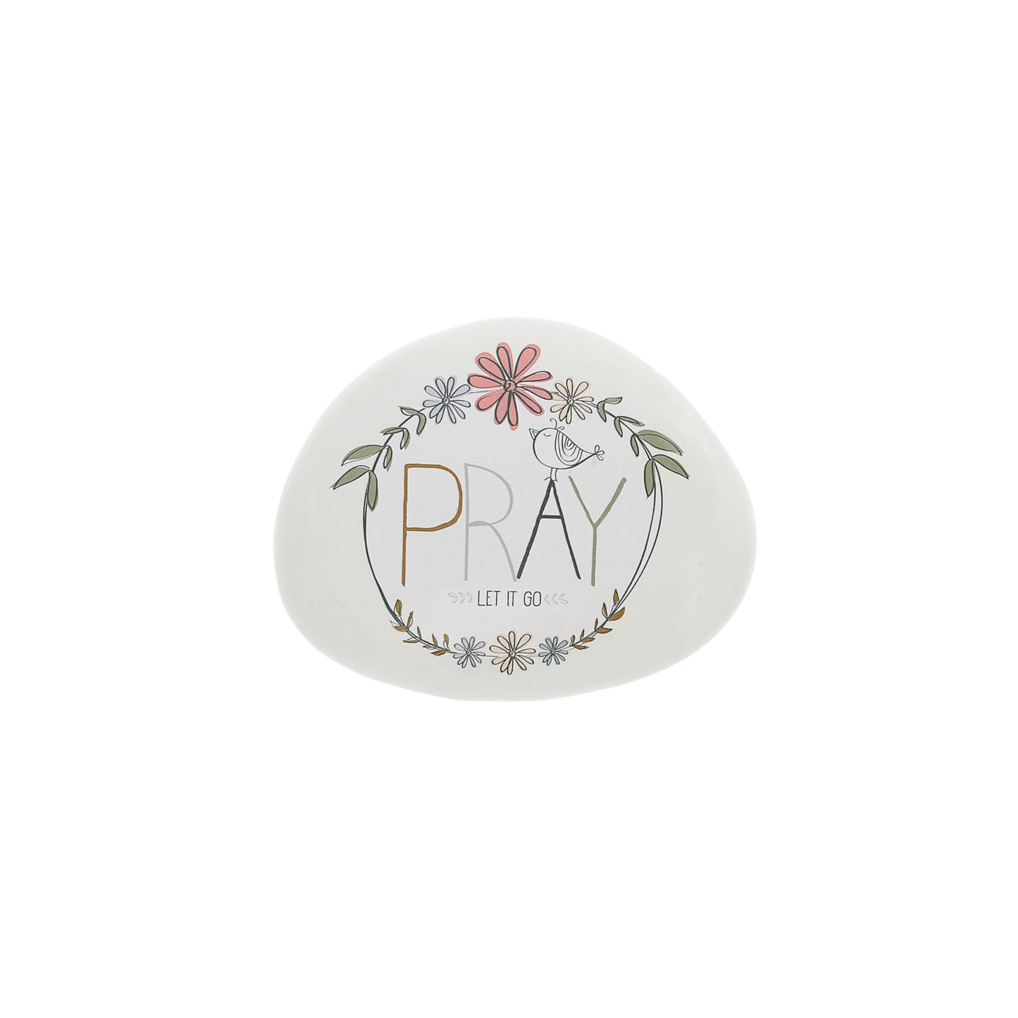 Pavilion Gift Company - Pray - 4" Garden Stone Outdoor Indoor Prayer Faith Religion Faithful Religious Ornamental Weatherproof Stone Home Garden Decor