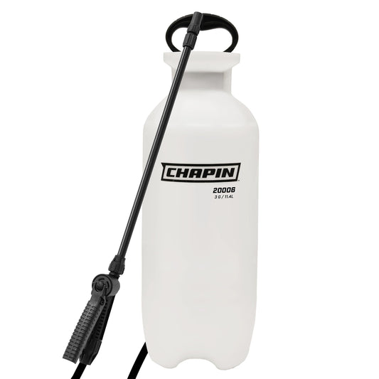 Chapin 20006 Pump Sprayer, 3‑Gallon, Lawn & Garden, Translucent Poly Tank, Funnel‑Top, SureSpray Anti‑Clog Filter, Adjustable Cone Nozzle & 34" Hose for Fertilizer, Weed & Pest Application