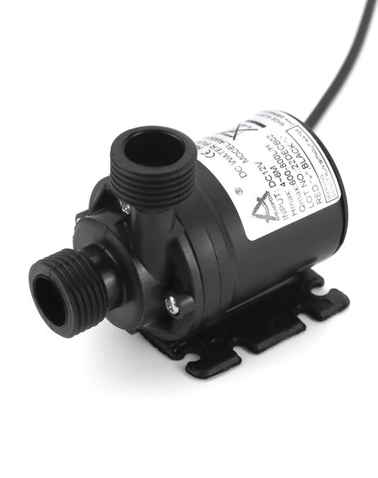 QWORK DC 12V Water Pump 800 L/H 5 m, Brushless Submersible Water Pump for Fountain Pool Solar Circulation System Water Circulation System