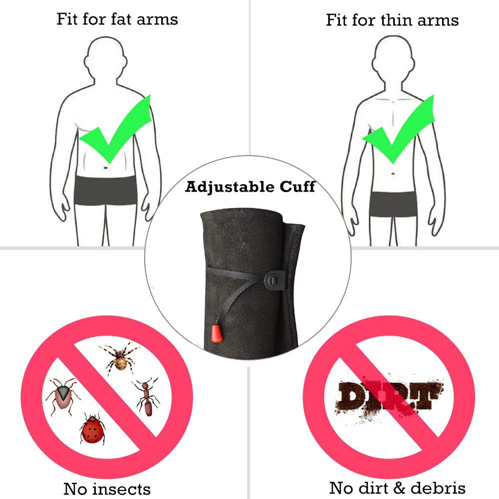 GLOSAV Gardening Gloves, Professional Puncture Proof Gloves for Rose Pruning & Cactus Trimming, Long Leather Garden Gloves Gifts for Women & Men- Full Grain Pigskin (Thorn Proof) (Large, Black)