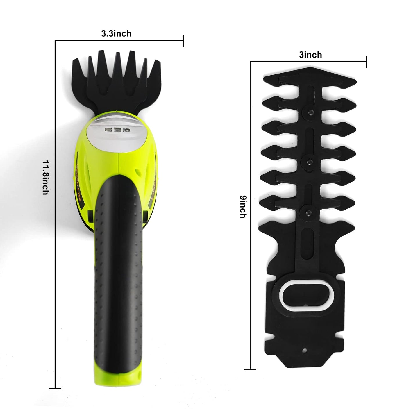 Leisch Life Cordless Grass Shear & Shrubbery Trimmer - 7.2V 2 in 1 Handheld Hedge Trimmer Electric Grass Trimmer Hedge Shears w/Pruning Scissor Rechargeable Lithium-Ion Battery and Charger Included