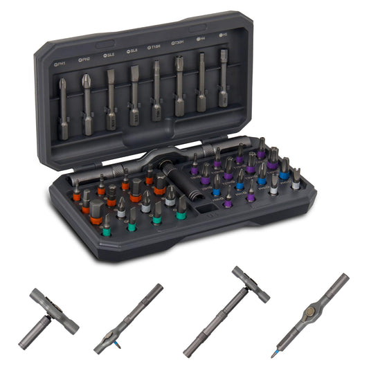 42 in 1 Magnetic Screwdriver Set, DIY Ratchet Screwdriver Set, Multi Bit Screw Driver Set Kit with Case, Handle Detachable, Portable Repair Tool for Electronics, Glasses, Bicycles & Home Repair