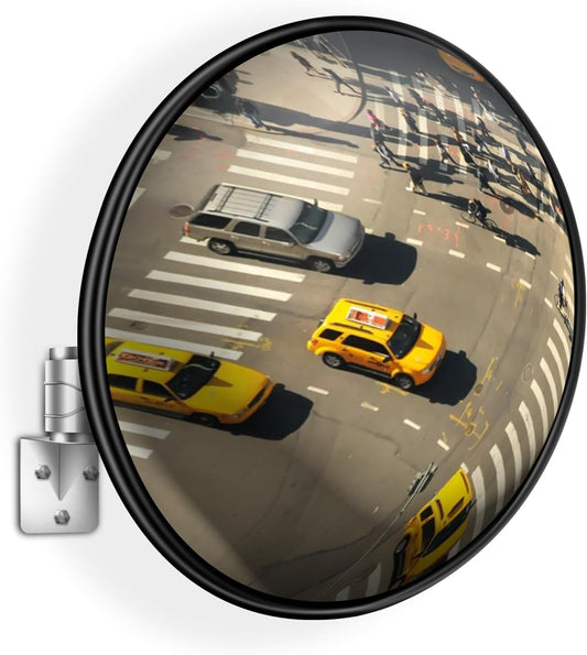 Convex Traffic Mirror - 24'' Outdoor and Indoor Driveway & Security Parabolic Safety Mirrors, Acrylic Convex Mirror for Garage, Retail Stores, Warehouses, Office and High-Traffic Areas