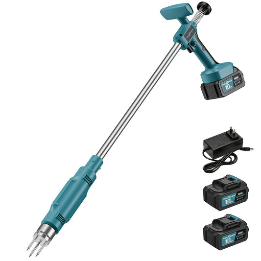 TREXEEN Weed Puller Tool,Electric Stand Up Weed Puller Tool, 21V Battery Powered w/ 2pcs 3000mAh,Heavy Duty 3-Claw Steel Root Weeder,for Dandelion Lawn Garden Yard