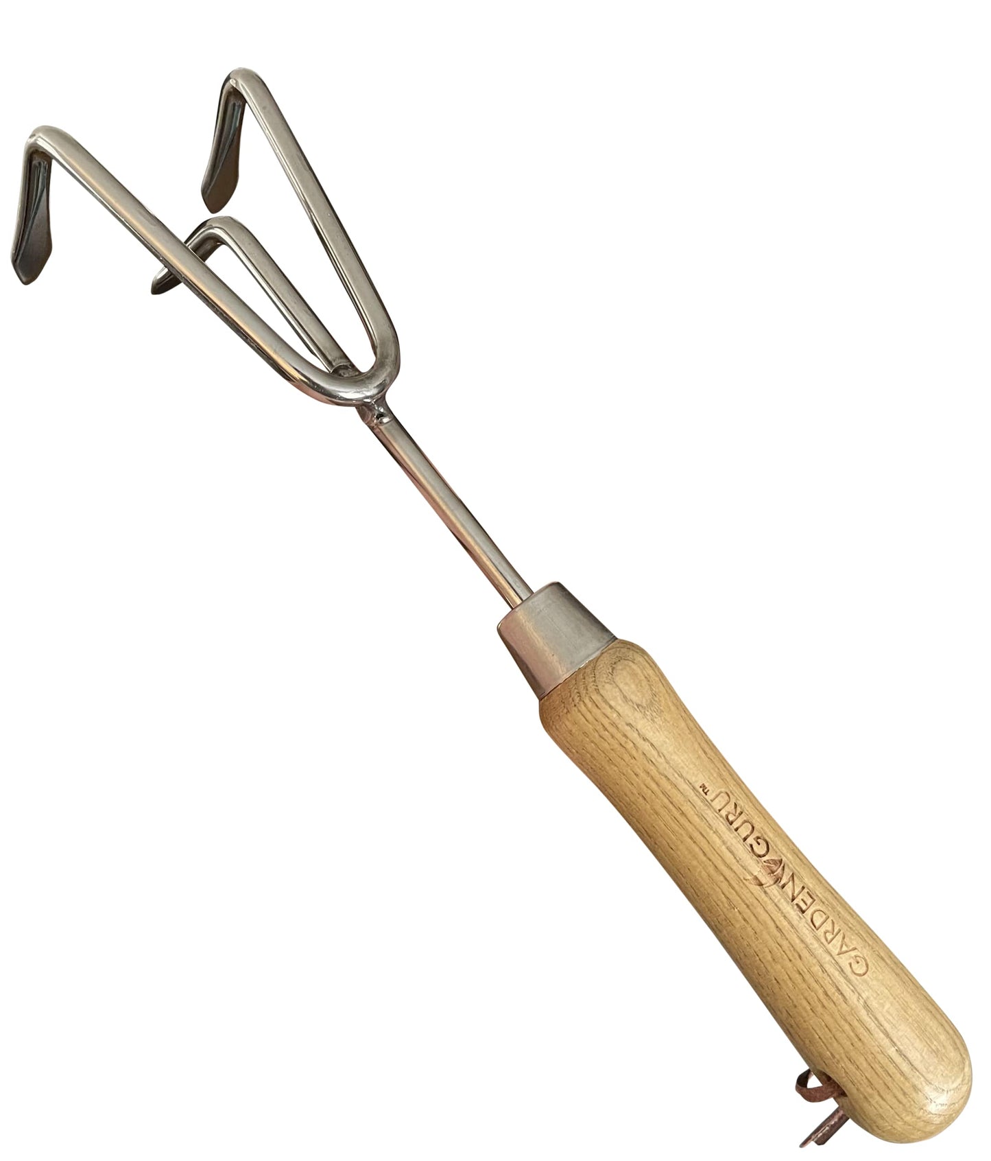 Garden Guru Eco Hand Cultivator Rake Tiller Tool- 100% Recycled Stainless Steel - Rust Resistant - FSC Certified Wood Ergonomic Handle - Great for Gardening Cultivating Loosening Weeding
