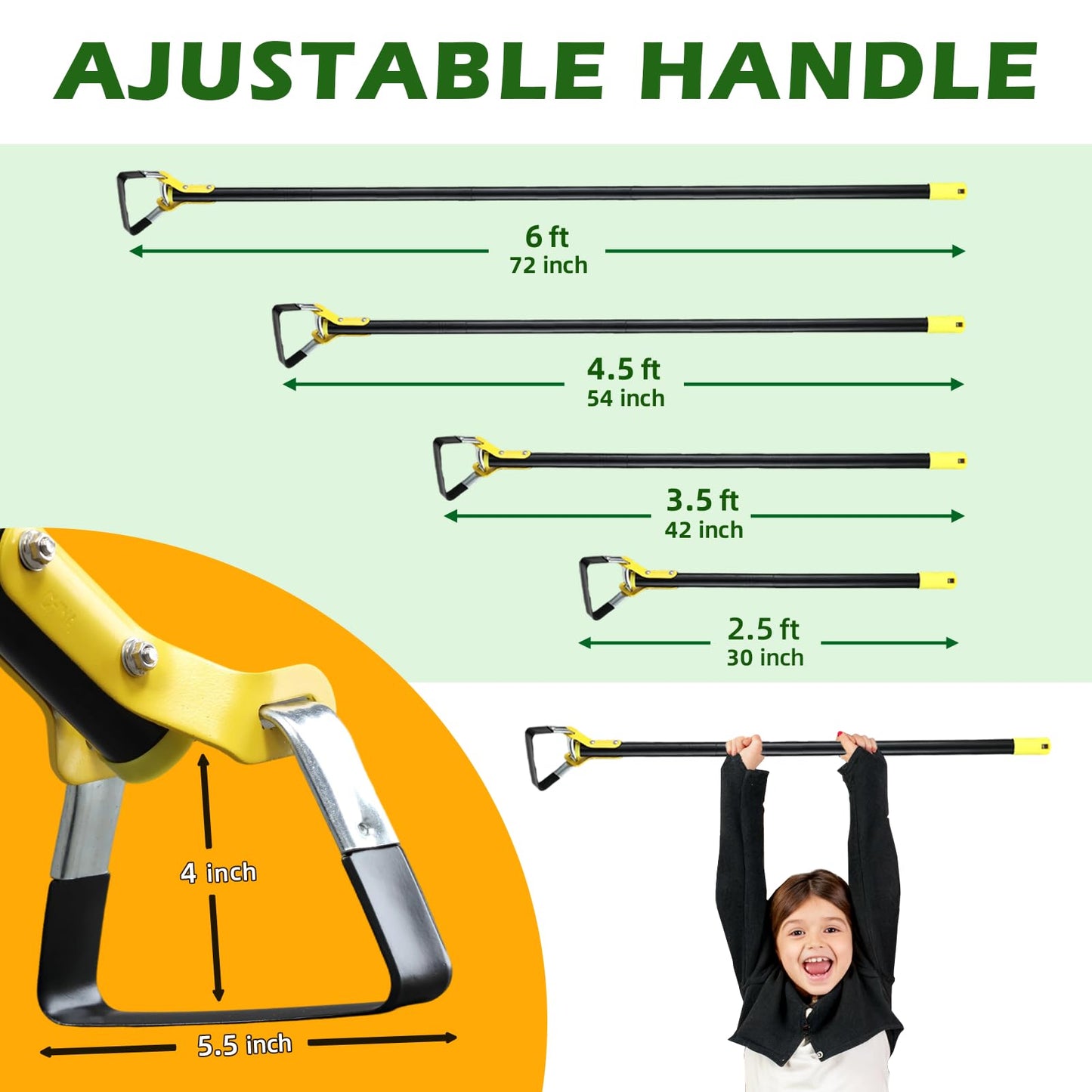 THANKSFINE Stirrup Hoe,Effcient Scuffle Hoes with Sharp Blade,Adjustable Long-Handle Scuffle Hoe Garden Tool with 30-72 Inch,Action Hoe,Hula Hoes Garden Tool for Raised beds,Vegetable and Flower beds