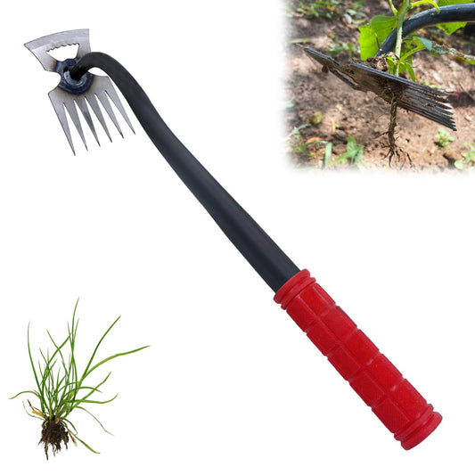 Lehood Weed Remover Tool, Portable Garden Weeder Tool, New Gardening Weeding Tools, for Garden Hand Tools for Vegetable Gardening Backyard Farm Planting & Uprooting Weeding Tool (Rubber Handle)