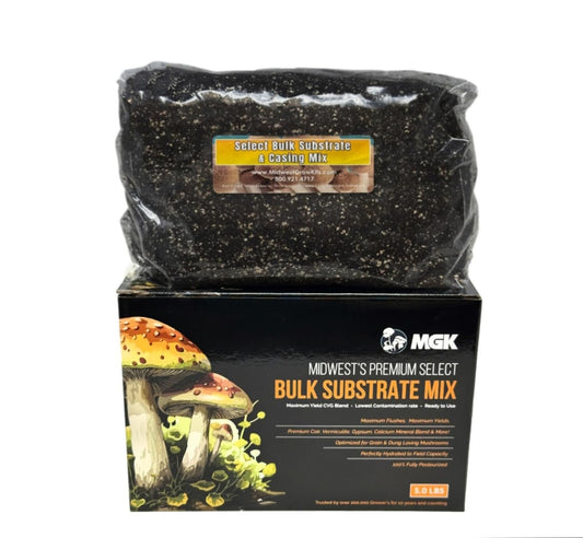 Myco Labs Premium Bulk Mushroom Substrate Mix | Fully Pastuerized | Maximum Yield | for Dung & Grain Loving Mushrooms (5 LBS)