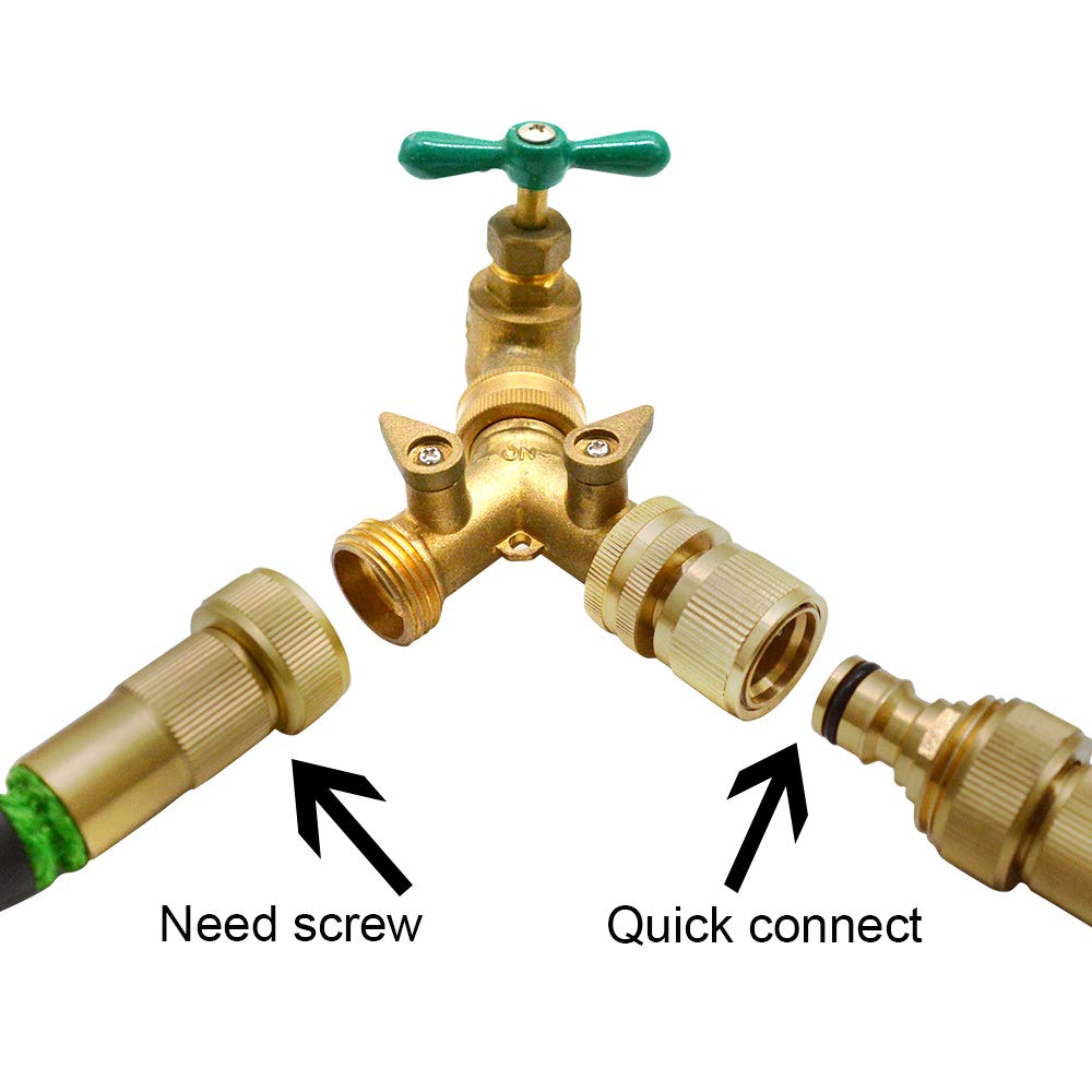 Garden Hose Quick Connector Water Hose Qucik Connect Garden Hose Connectors Brass Hose connectors Water Quick Connect Fittings 3/4" Inch GHT Solid Brass 6 Sets(6pcs Male Coupling 6pcs Female Nipple)