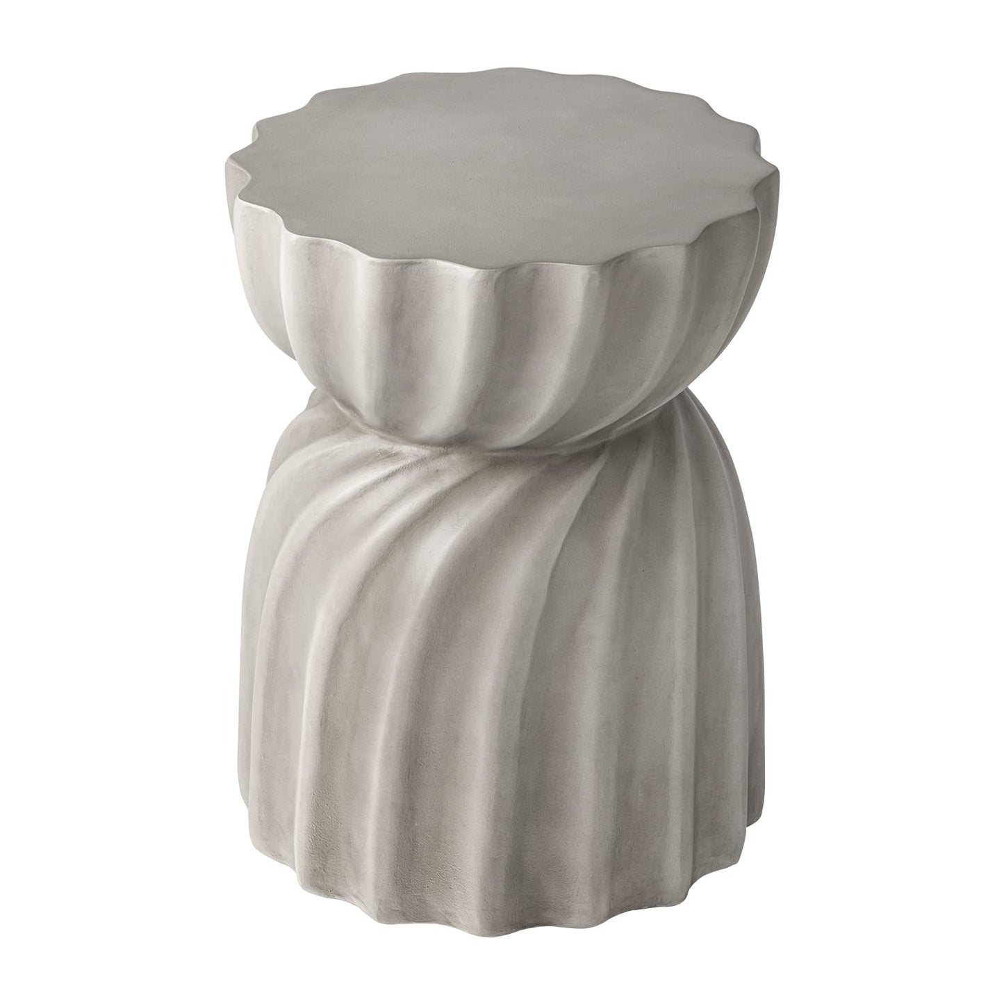 COSIEST Outdoor Side Table,Concrete Accent Side Table,Patio Side Tables End Table,Outdoor Accent Side Table Lightweight for Livingroom,Garden, Hourglass,Grey