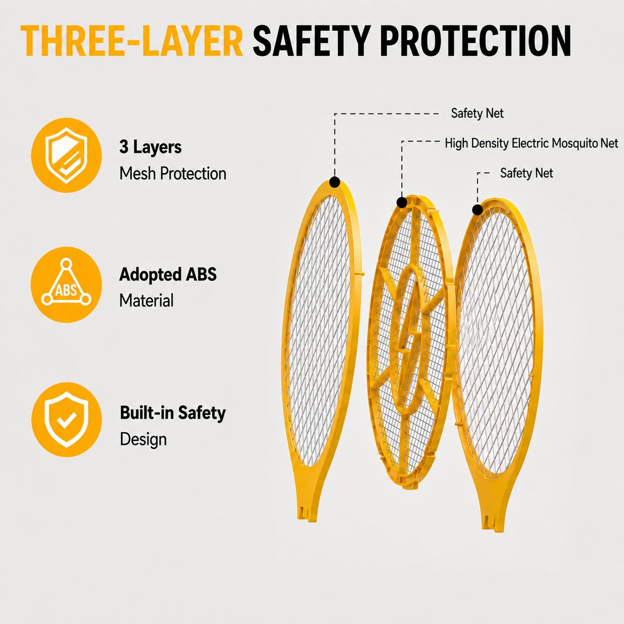 2 Pack Electric Fly Swatter, Bug Zapper Racket for Indoor Pest Control, Handheld Insect Killer Bat Battery Powered Electric Mosquito Swatter for Outdoor and Home