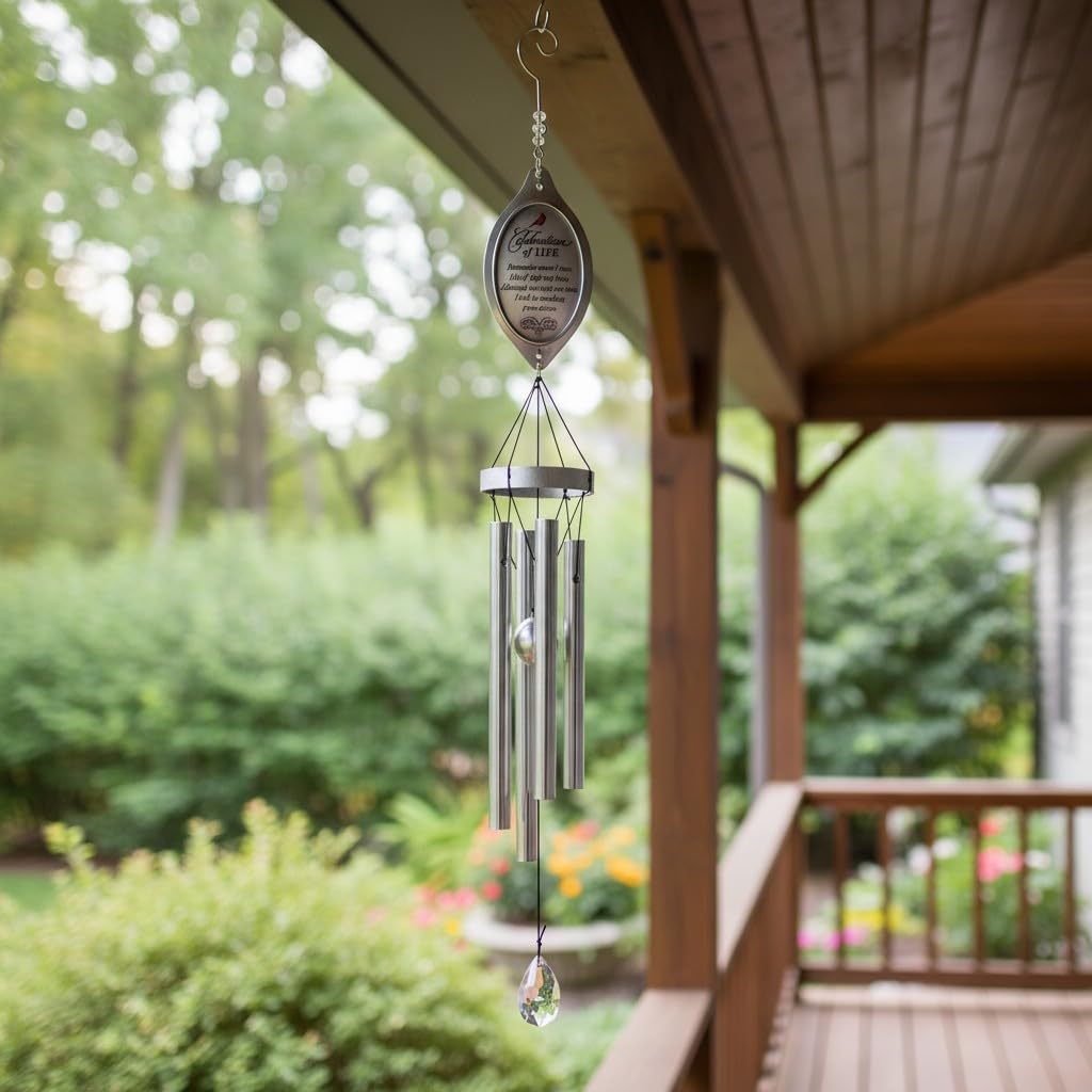 Celebration of Life Memorial Wind Chime/Sympathy Wind Chimes in Loving Memory of Loved One - Ideal Sympathy Gift with Cardinal/Bereavement Gift/Condolence Token That Lasts Longer Than Flowers