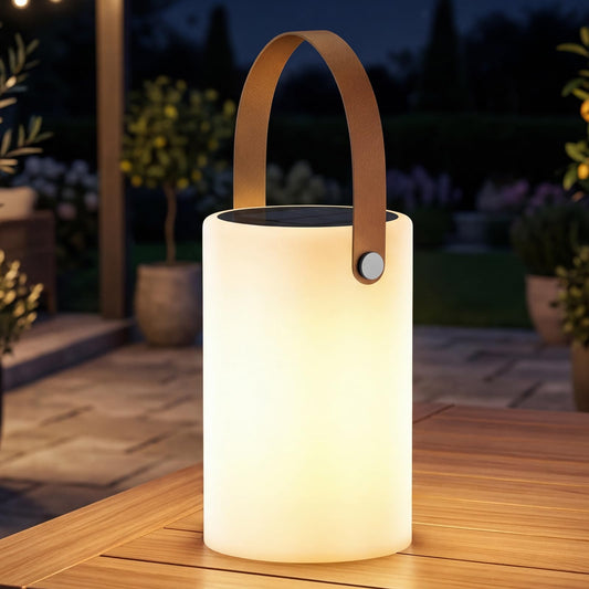 Gewiny Solar Table Lamp Outdoor Solar Lanterns Outdoor Lamps for Patio Waterproof,Rechargeable Lantern with Light Sensor,Dimmable Warm White and RGB Portable Cordless LED Lights for Garden、Camping.