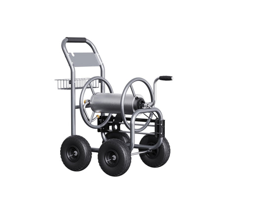 Giraffe Tools Garden Hose Reel Cart, Cart with Wheels Heavy Duty, Industrial Hose Reels for Outside, 250-Feet of 5/8" Hose Capacity, Hose Guide Pre-Installed