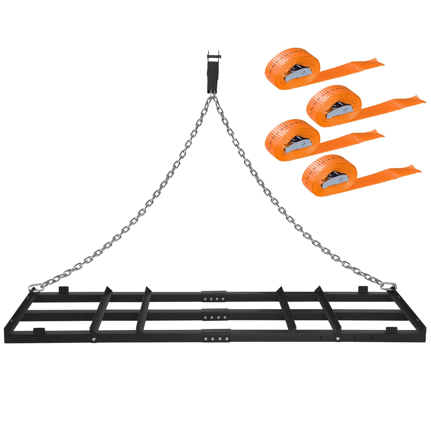 Toriexon 6 FT Drag Harrow Driveway Grader, Heavy Duty Power Rake w/ 5 FT Chain, Tow Behind Lawn Rake for ATV, UTV, Tractor, Mower, Land Leveler for Gravel, Sand, Soil, Hay