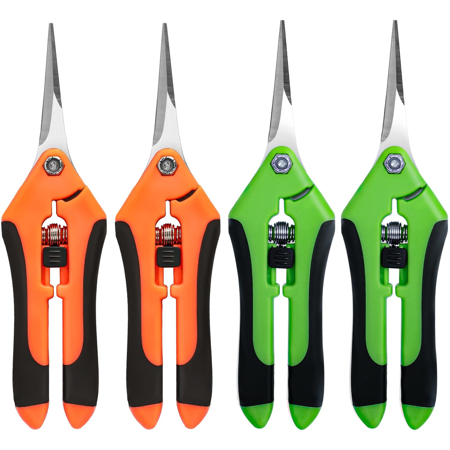 EWPJDK 4 Pack Garden Shears, Stainless Steel Shears Gardening Tools, Scissors, Garden Clippers, Pruning Shears for Gardening Shears & Scissors (Orange Green)