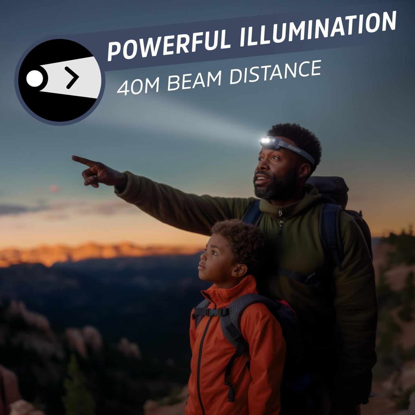 Energizer Universal+ LED Headlamp (2-Pack), IPX4 Water Resistant Headlamps, Bright Head Light for Outdoors, Camping, Running, Storm, Survival LED Light for Emergencies (Batteries Included)