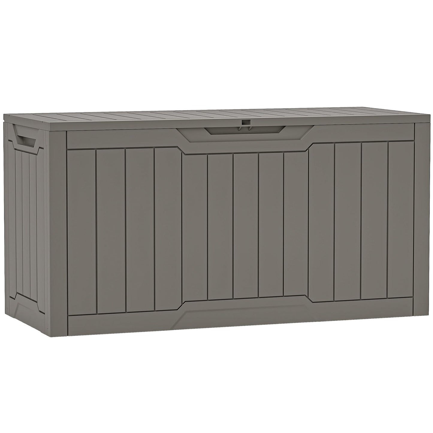 YITAHOME 80 Gallon Resin Deck Box, Waterproof Outdoor Storage Box, Lockable Indoor Outdoor Storage Bench for Supplies and Essentials, Taupe