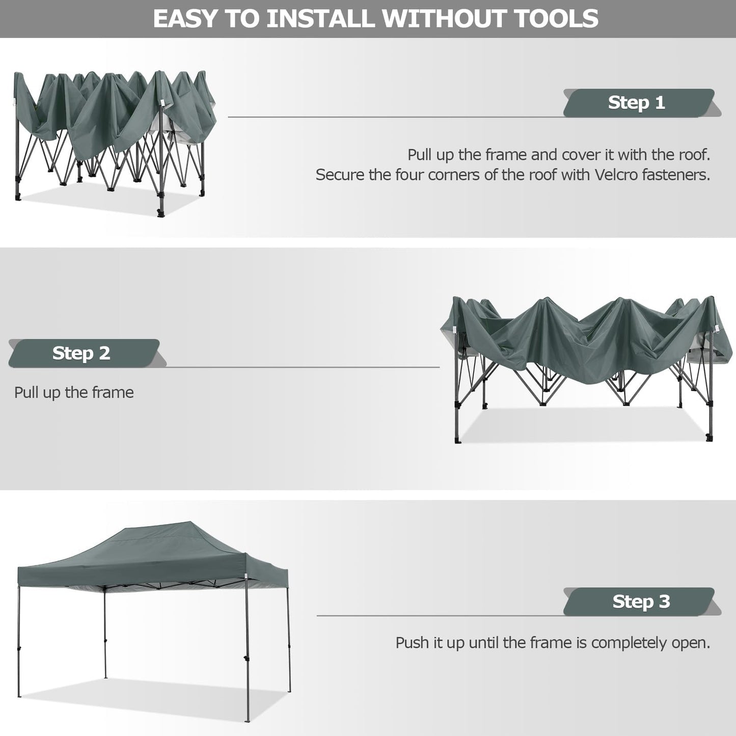 COBIZI 10x15 Pop up Canopy Tent 10x15 Canopy with 4 Sidewalls Waterproof Heavy Duty Commercial Canopy for Parties Outdoor Garden Gazebo Tent, Carry Bag(10x15ft, Gray)