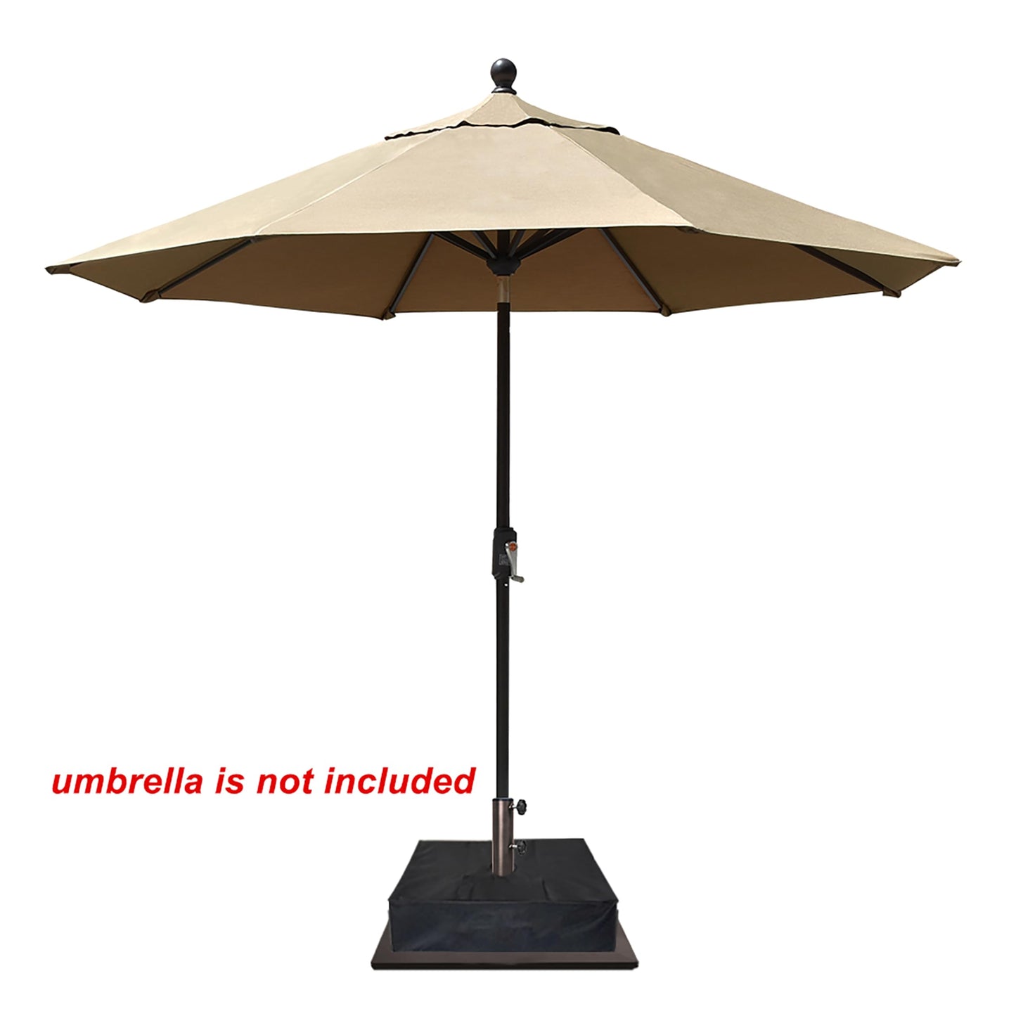 EliteShade USA Up to 160 lbs Square Umbrella Base Steel Plate Stand Market Patio Outdoor Heavy Duty Umbrella Holder, Bonus 18.5" Square Weight Sand Bag, Sand is not Included, Reddish-Brown