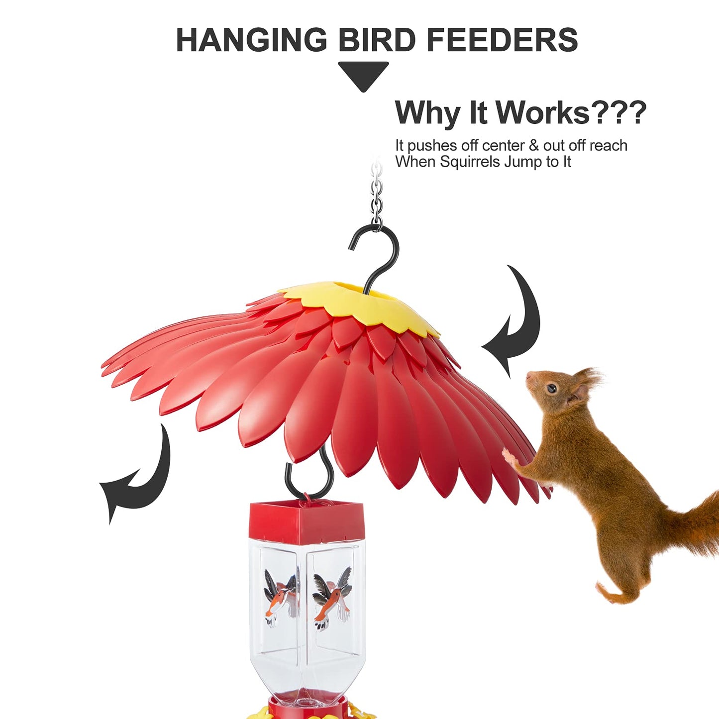 Beserie Bird Feeder Rain Cover Red Dome Baffle for Hummingbird Weather Guard Protective Feeders from Rain and Sun Built-in Moat 11inch Dceor Backyard