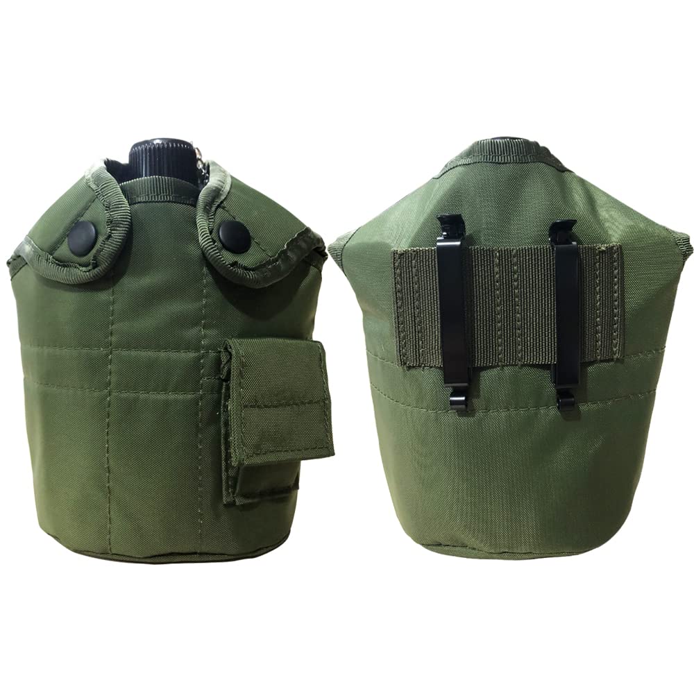 Canteen Cup Stove Pouch Kit Military Canteen with Cup for Outdoor Camping Survival Hiking Backpacking
