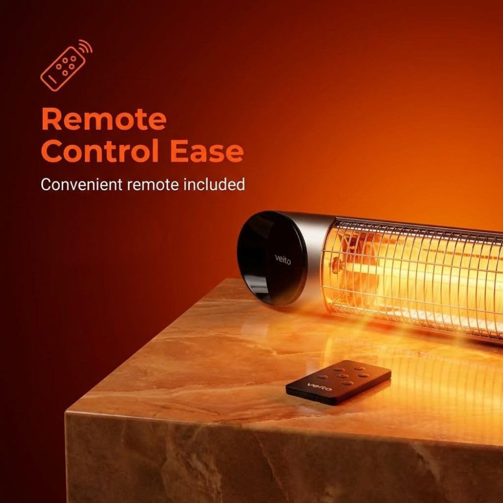 Veito Blade Infrared Heater 1500W Silver with Remote Control