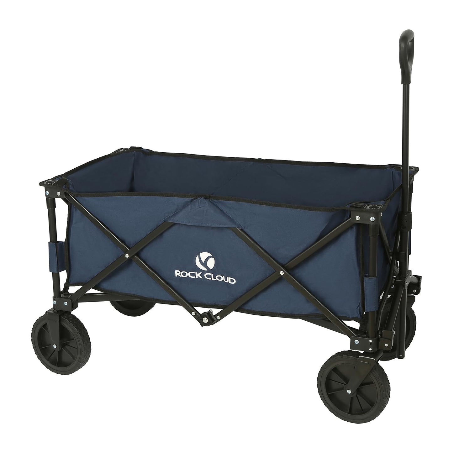 ROCK CLOUD Folding Wagon Cart Utility Outdoor Camping Carry Cart Heavy Duty Portable Collapsible Garden Cart with Universal Wheels and Adjustable Handle for Outdoor Camping Beach Sports