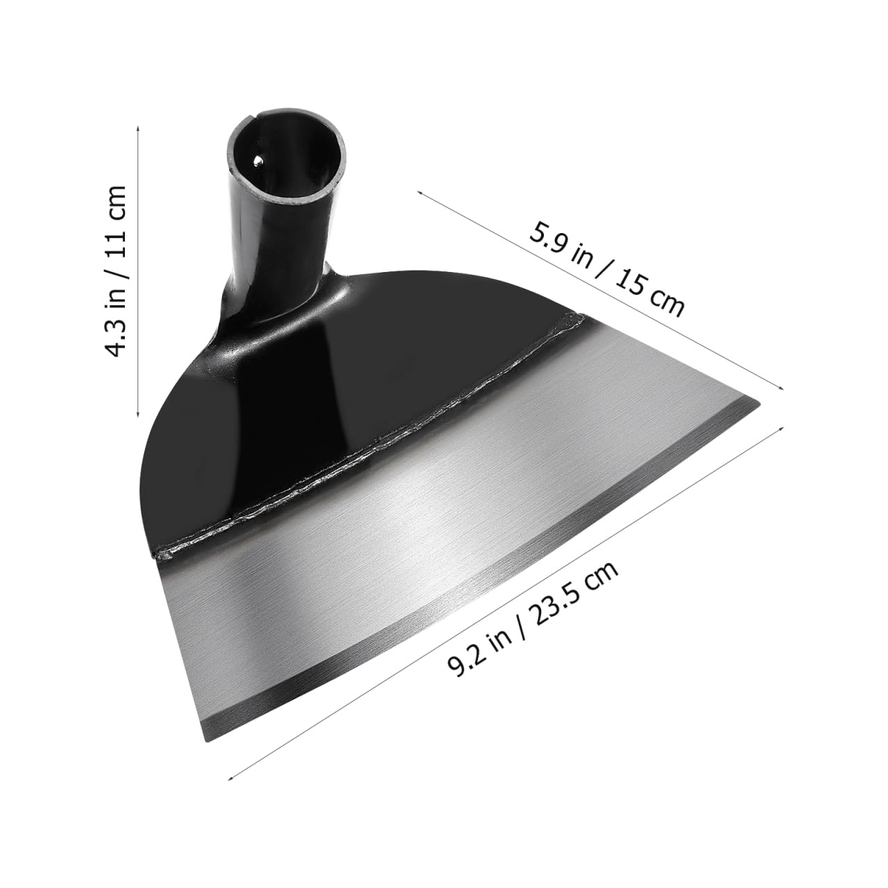 Ipetboom Garden Hoe Tool - 23.5cm/9.25in Heavy Duty Manganese Steel Blade Without Handle - Multi-Purpose Hand Hoe for Weeding Soil Loosening and Farming Gardening Garden Maintenance
