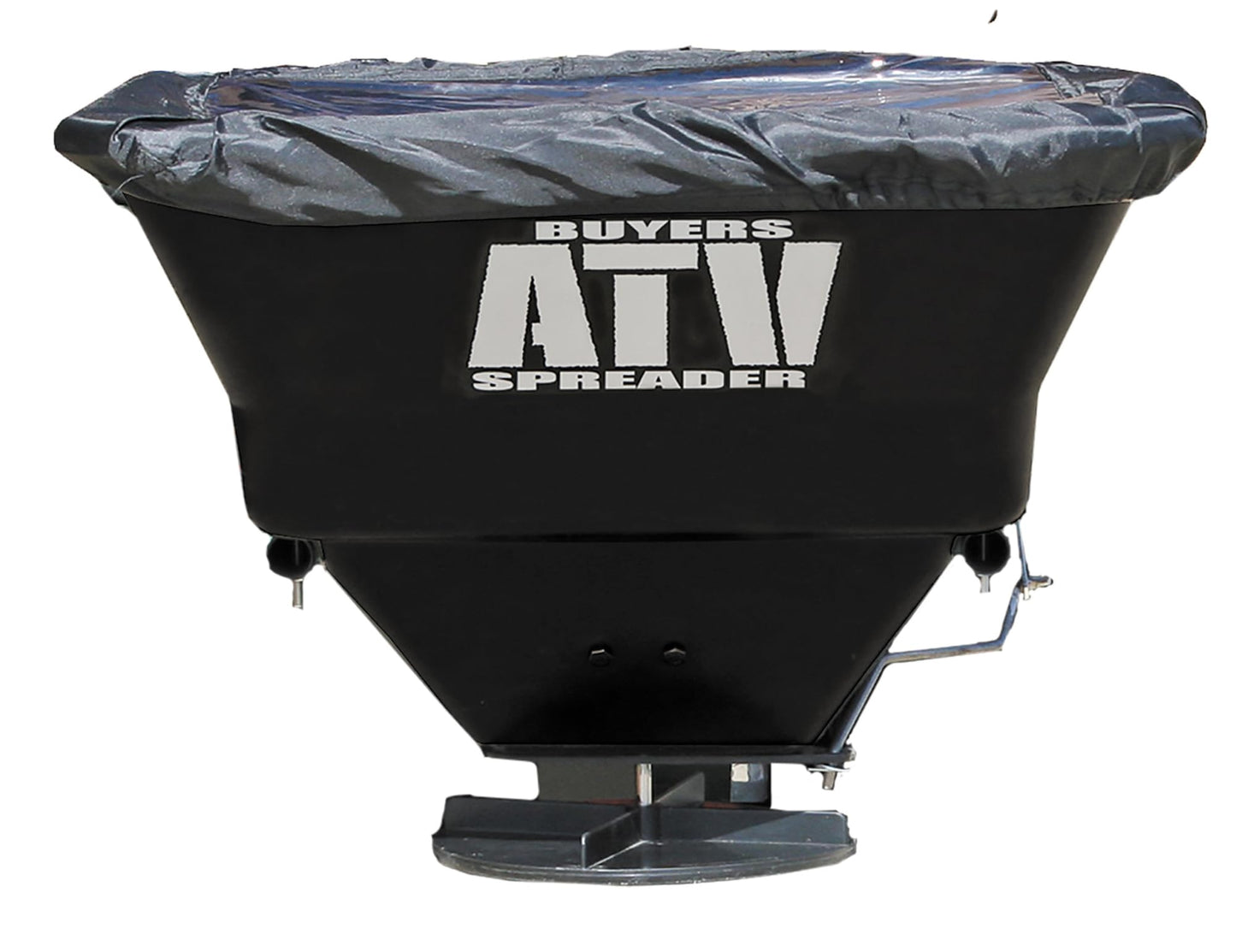 Buyers Products ATVS100 ATV Broadcast Spreader with Rain Cover, 100 lb Capacity, Rear Rack Mount, Poly Hopper, 12V Motor, for Seed, Fertilizer, Salt & Feed, All Season Use, ATV Accessories & Lawn Care