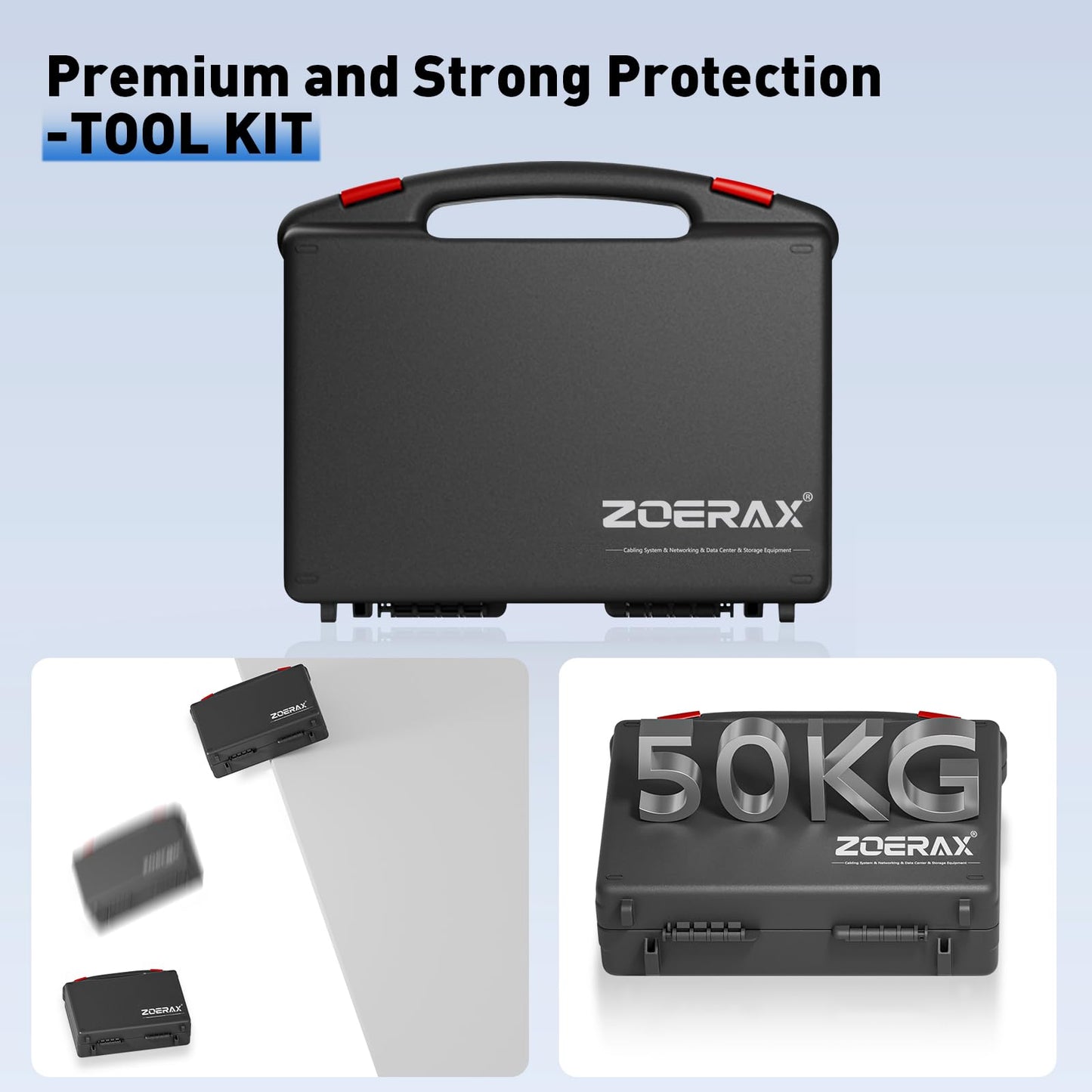 Professional Network Tool Kit, ZOERAX 14 in 1 - RJ45 Crimp Tool, Cat6 Pass Through Connectors and Boots, Cable Tester, Wire Stripper, Ethernet Punch Down Tool