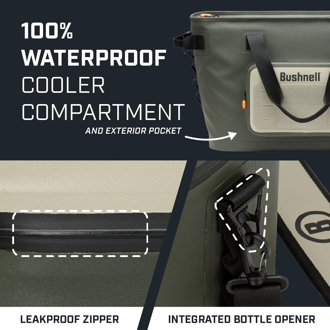 Bushnell Soft Cooler | Insulated Portable Ice Chest The Best Bag Cooler for Beach, Drinks, Beverages, Travel, Camping, Picnic, Leak-Proof with Waterproof Zipper - 30 Can Capacity…