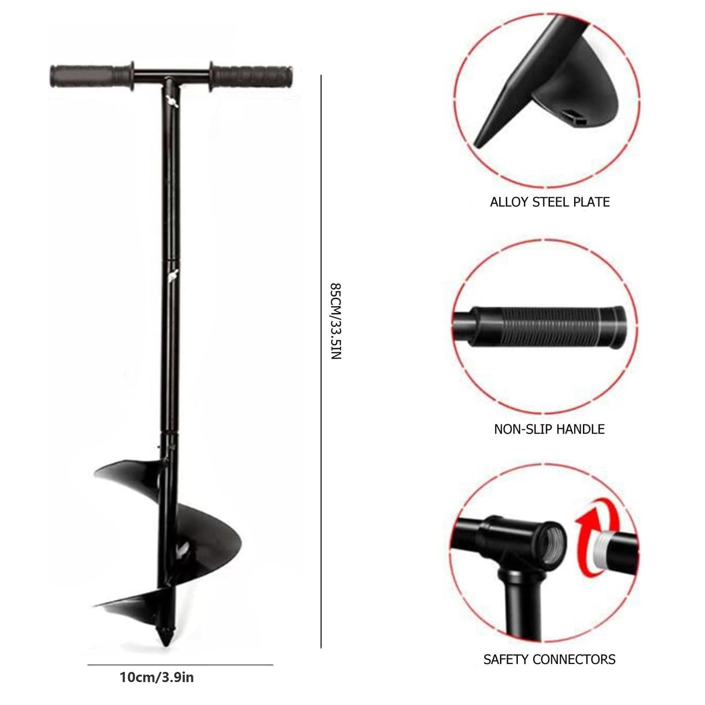 Compost Turning Tool,Compost Stirring Tool,Compost Aerator Tool Turner and Mixing Tool for Outdoor Compost Tumbler Bins Bags (Black, 85 * 10cm)