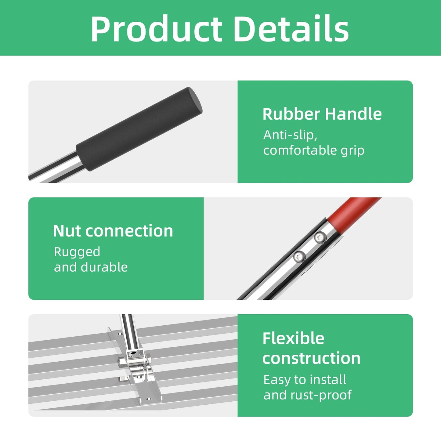 Lawn Leveling Rake 30"x10", Heavy-Duty Stainless Steel Yard Leveling Rake, Professional Soil Leveling Tool for Pastures, Golf Lawns, Gardens, Yards (Silver)