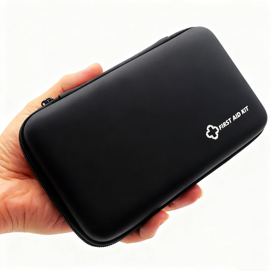 Small First Aid Kit Portable Compact Waterproof Mini Refill Supplies for Home Car Travel Camping Truck Hiking Sports Office & Outdoor Emergencies Black