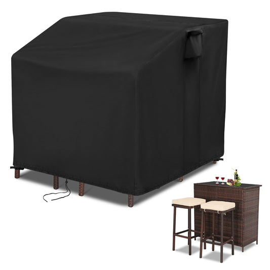 Guisong 41 Inch Waterproof Outdoor Bar Set Cover 41"x38"x40", Heavy Duty Wicker 5 Piece Patio Furniture Set Cover ,Balcony Bar Set with Stools Covers