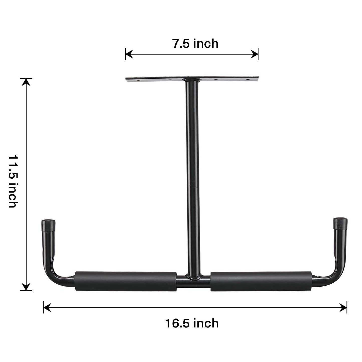 Ihomepark Overhead Garage Storage Rack, Heavy Duty Ceiling Mounted Garage Hooks Utility Hanger for Lumber Bike Tools(4 Pack, Black)