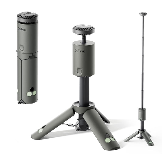 Outask Camping Light Telescopic, Collapsible Magnetic Camping Lantern with 12000mAh Battery, Telescoping IPX6/IPX7 Waterproof Flashlights, Camping Lamp for Emergency, Camping, Hiking (Military Green)