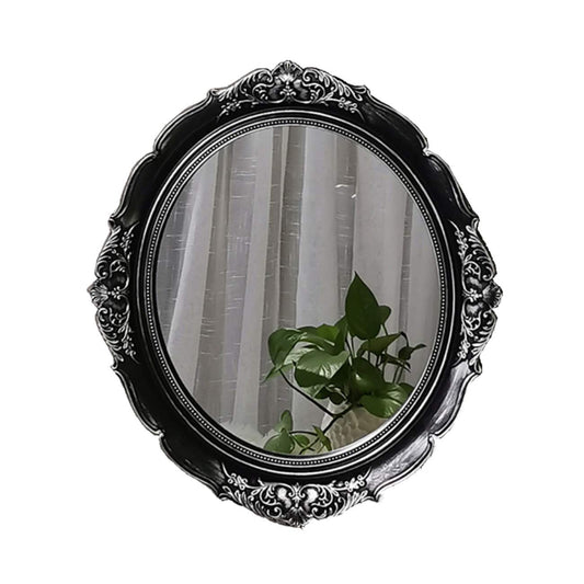 Yamfurga Yamfurga Hanging Wall Mirror, Decorative Mirrors, Vintage Multi-Functional Mirrors, Living Room, Bedroom, Bathroom,13" W x 15" L, Silver Black