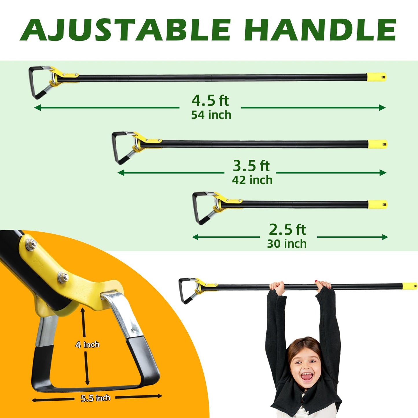 THANKSFINE Stirrup Hoe,Effcient Scuffle Hoes with Sharp Blade,Adjustable Long-Handle Scuffle Hoe Garden Tool with 30-54 Inch,Action Hoe,Hula Hoes Garden Tool for Raised beds,Vegetable and Flower beds