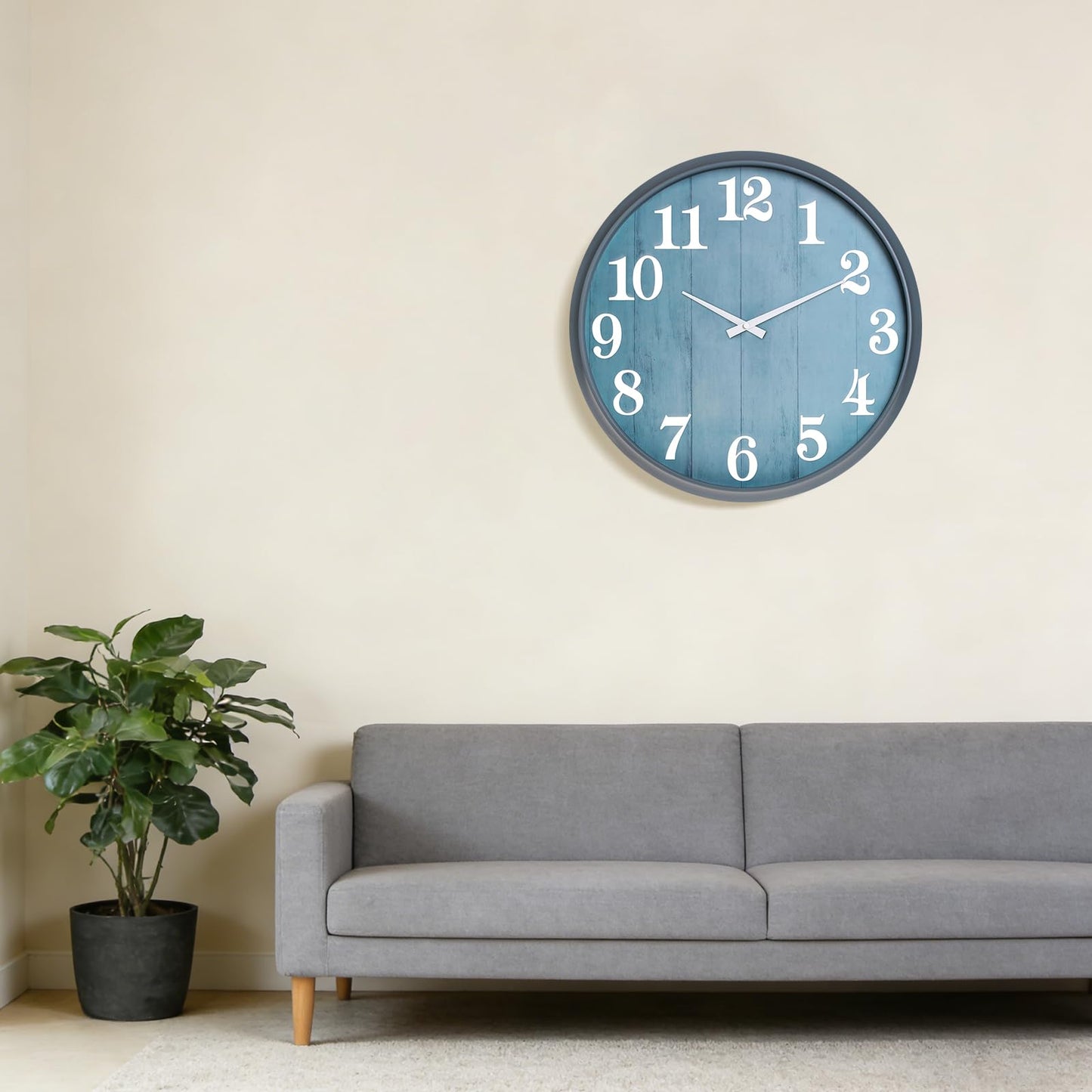 UMEXUS 18 Inch Large Outdoor Wall Clock, Waterproof Indoor Outdoor Decorative Clock with Upgraded D365 Silent Quartz Movement, Battery Operated for Patio, Garden, Pool, Farmhouse & Living Room