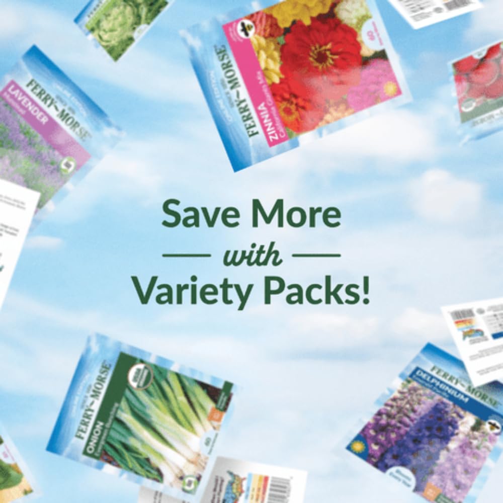 Ferry-Morse Easy Grow Garden Seed Variety Pack (10 Pack) – Organic Vegetable & Flower Seeds, Direct Sow Garden Kit for Raised Beds & Containers, Includes Pollinator-Friendly Varieties