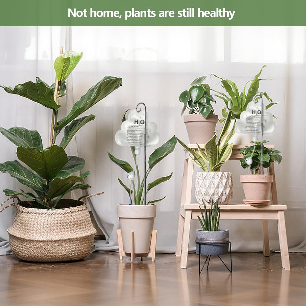 VMRUXAW 2 PCS Plant Self Watering Devices Irrigation Dripperswith Flow ControlIndoor,Self Automatic Plant Watering System with 500mL Water Bag, for Indoor Outdoor Plant Waterer