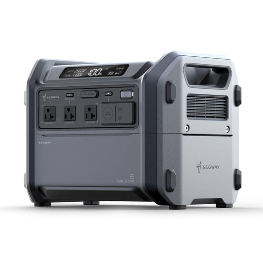Segway Portable Power Station Cube 1000, 2200W AC Outlets, 1024Wh LiFePO4 Battery, Expandable Battery Capacity up to 5kWh Solar Generator for Camping, Home Backup, Power Outages, Off-grid