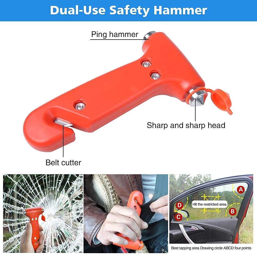 STDY Car Roadside Emergency Kit, Vehicle Truck Safety Road Side Assistance Kits Auto Accessory, with Jumper Cables, Tow Rope, Reflective Triangle, Tire Pressure Gauge, etc